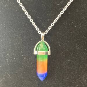 Pretty Rainbow Glass Point Necklace - #1